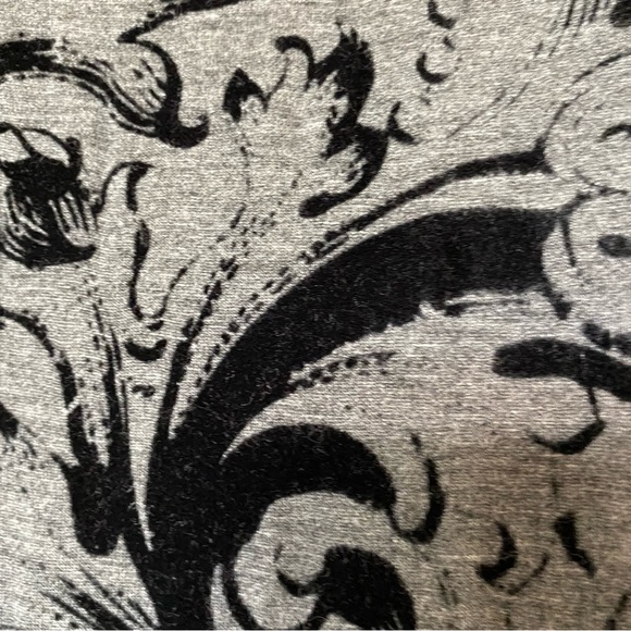 Vintage Cache Gray Dress Long Sleeve W/Black Velvet Design - Picture 4 of 9